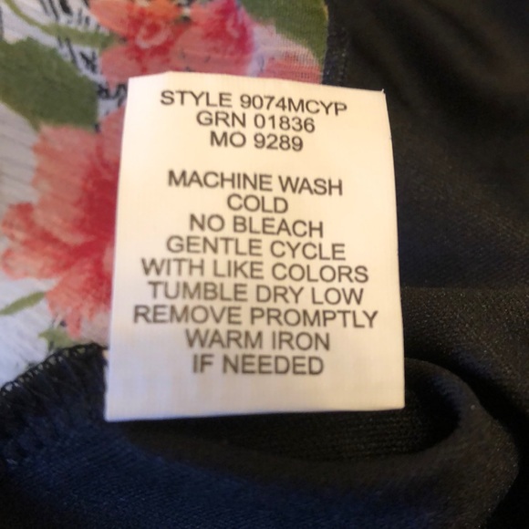 SARA MICHELLE SIZE M FOOLER BLOUSE BLACK TANK FLORAL OUTER SHORT SLEEVE - #314 - Picture 5 of 12